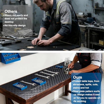 Work Bench Mat Scratch-Resistant Mats with Non-Slip Backing Stain Resistant Surface Table Mat for Protects Workbench Tabletop Surface Woodworking Crafting DIY Projects Tool Protection (48 x 15.8 Inch) - size: 48 x 15.8 Inch