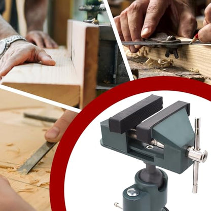 findmall Universal Table Vise 3" Aluminum Swivel Bench Vise 360 Degrees Rotating Fit for Holding Small Parts in Jewelry Hobby Model Making Electronics and More - color: Green