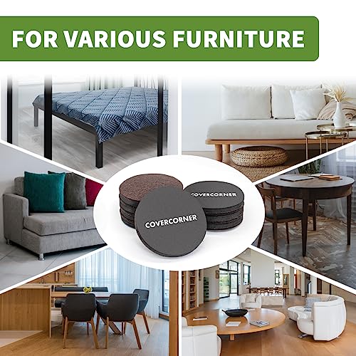 Furniture Sliders for Hardwood Floors 8 PCS - 4 3/4 inch Sliders for Moving Furniture – Felt Furniture Pads for Hardwood Floors Brown - size: 8 PCS 4 3/4" Brown