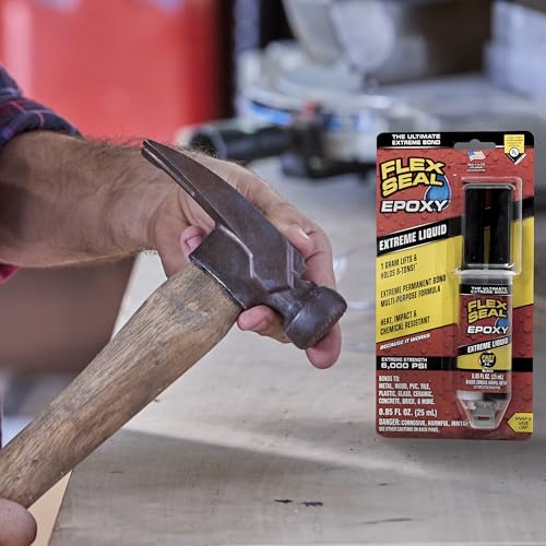 Flex Seal Epoxy, Extreme Liquid, Multi-Purpose, Durable, Permanent, Watertight, Long-Lasting Bond, for Automotive, Marine, Plumbing, Home, & Tool Repairs, Cures Black, 0.85 oz (25 mL) Syringe - style: Syringe .85 fl oz (25mL)