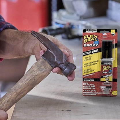 Flex Seal Epoxy, Extreme Liquid, Multi-Purpose, Durable, Permanent, Watertight, Long-Lasting Bond, for Automotive, Marine, Plumbing, Home, & Tool Repairs, Cures Black, 0.85 oz (25 mL) Syringe - style: Syringe .85 fl oz (25mL)