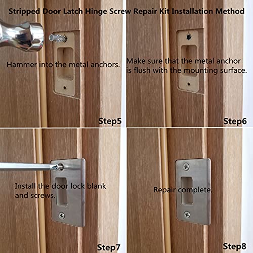 Screw Door Security Hardware Repair Kit - Jamb Reinforcement & Stripped Hinge Repair (Silver) - color: Silver