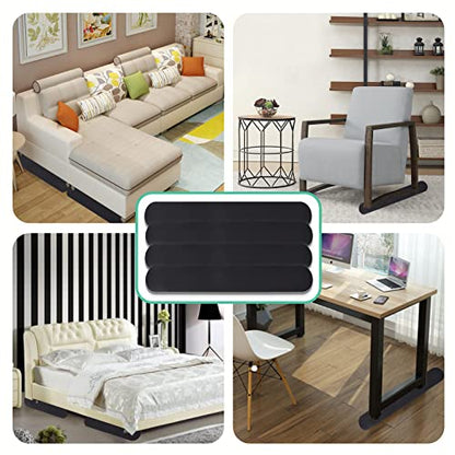 4 PCS 30Inch Non-Slip Furniture Rail Pads for Hardwood Floors, Recliner Non Slip Grippers, Recliner Floor Protector, Anti-Slip Furniture Pads Keeping Recliners Sofas Couches Chairs Furniture in Place - size: 4 Pcs Rail-Black