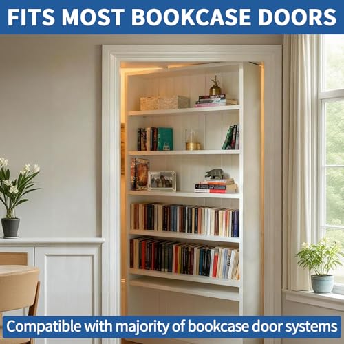 TamBee Hidden Bookcase Door Book Latch and Lock, Secret Book Latch Hidden Door Kit for Bookshelf Doors, DIY Secret Doors for Home Office, Storage, Safe Room