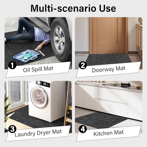 Oil Spill Mat 36 x 60 Inch,Highly Absorbent Maintenance Mat Protect Your Floor from Oil Drips, Spills, Splashes and Stains