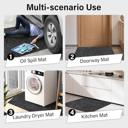 Oil Spill Mat 36 x 60 Inch,Highly Absorbent Maintenance Mat Protect Your Floor from Oil Drips, Spills, Splashes and Stains