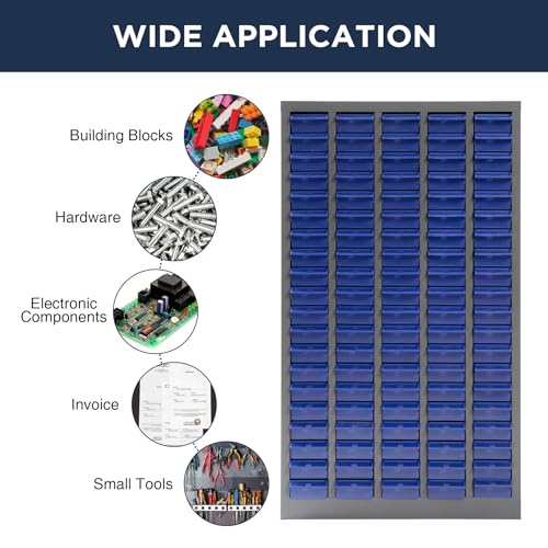 biosp 100 Drawers Bolt and Nut Tool Storage Cabinet Parts Cabinet Hardware Organization Shelves Bolts Bin Tool with ABS Material Drawer Label Stickers for Tool Hardware Storage, Grey - size: 100 Drawers Parts Cabinets