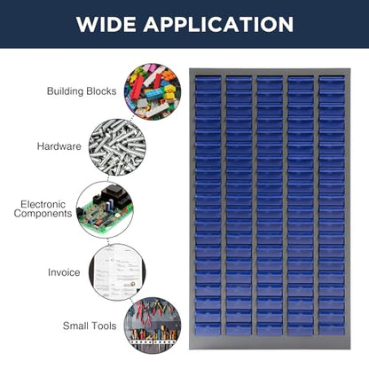 biosp 100 Drawers Bolt and Nut Tool Storage Cabinet Parts Cabinet Hardware Organization Shelves Bolts Bin Tool with ABS Material Drawer Label Stickers for Tool Hardware Storage, Grey - size: 100 Drawers Parts Cabinets