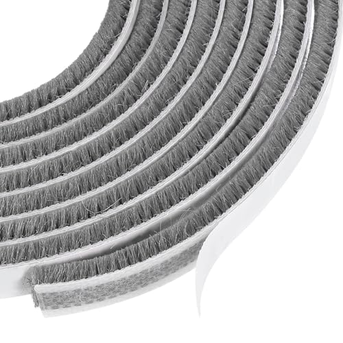 PATIKIL Pile Weather Stripping, Self Adhesive Weatherstripping Brush Fuzzy Door Weather Seal Strip Insulation for Window Door Frame, Gray (16ft Lx3/8 Wx1/4 H) - color: Gray, size: 16ft x 3/8" x 1/4"