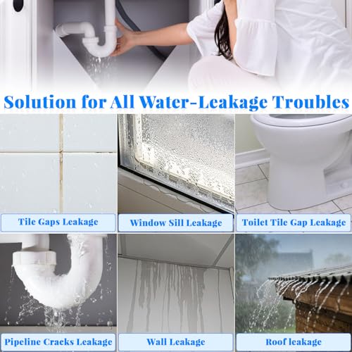 Invisible Waterproof Sealant & Transparent Coating - 70.6 oz Liquid Leak Repair for Roof, Walls, Bathroom, Kitchen | Indoor/Outdoor Use with 3 Brushes | Anti-Leakage & Crack Protection - color: Transparent-70.6 oz