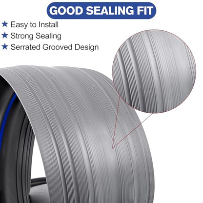 ToLanbbt 10Ft/3.05M Universal Garage Threshold Seal Strip with 300ml Black Sealants/Adhesives, Garage Door Bottom Weatherproof Strip Rubber DIY Weather Stripping Replacement (Grey-Blue Line) - color: Grey+Blue, size: 10 Ft (incl. 1 adhesive)