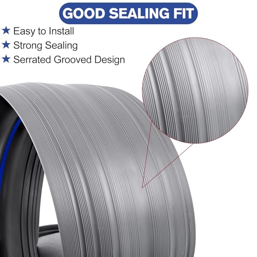 ToLanbbt 20Ft/6M Universal Garage Threshold Seal Strip with 300ml Black Sealants/Adhesives, Garage Door Bottom Weatherproof Strip Rubber DIY Weather Stripping Replacement (Grey-Blue Line) - color: Grey+Blue, size: 20 Ft (incl. 2 adhesives)
