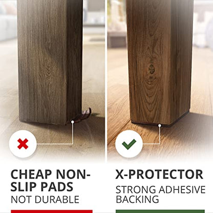 X-PROTECTOR Non Slip Furniture Pads - 8 pcs Premium Furniture Grippers 4"! Self-Adhesive Rubber Feet Furniture Feet - Ideal Non Skid Furniture Pad Floor Protectors - Keep Furniture in Place! - size: 8 Square 4"