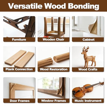 Wood Super Glue 60 Gram Clear Instant CA Glue for Woodworking Wooden Crafts Carpenters & Hobby Models, Heavy Duty Wood Furniture Repair for Chairs, Cabinets Strong All Purpose Cyanoacrylate Adhesive - size: 2oz-thick