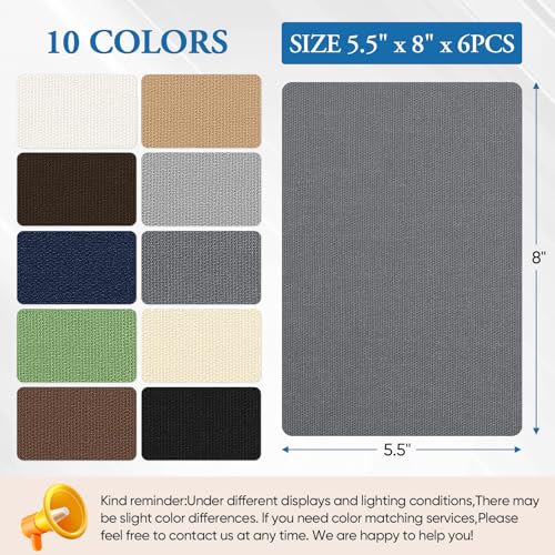 Canvas Patch 5.5 x 8 Inches 6Pcs Self-Adhesive Waterproof Canvas Patch Kit for Repairing Tents,Sofas,Boat Covers,Camping Chair,Awnings,Car Seats.(Dark Gray) - color: Dark Gray, size: 5.5"×8"