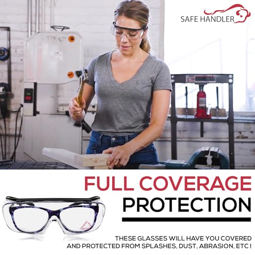 SAFE HANDLER Duarte Premium Over Glasses 3 PAIRS | ANSI Z87.1, Impact Resistant Polycarbonate Lens, UV400, Anti-Fog & Anti-Scratch, Box of 3 - style: 3 Pairs