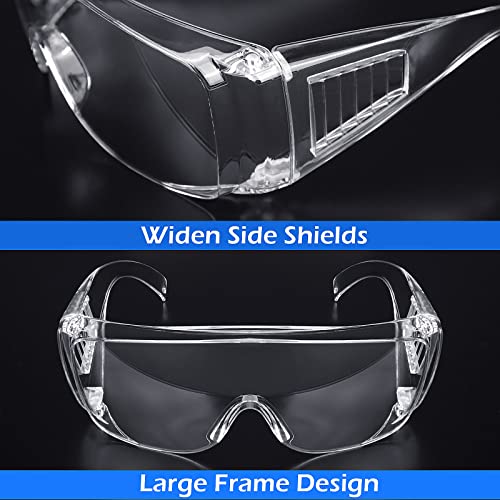 OXG Safety Glasses Over Eyeglasses Anti-Fog, ANSI Z87.1 Safety Goggles Eye Protection Glasses for Men and Women - color: Clear
