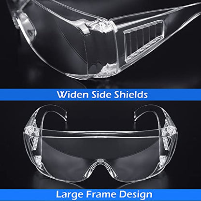 OXG Safety Glasses Over Eyeglasses Anti-Fog, ANSI Z87.1 Safety Goggles Eye Protection Glasses for Men and Women - color: Clear
