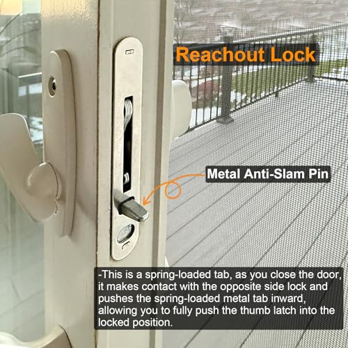 2-Panel Sliding Patio Door Lock and Receiver Kit Replacement for Andersen Gliding Glass Door Reachout Locks from 1986 to Present