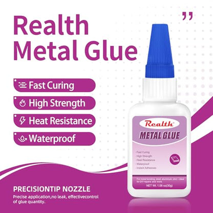 Metal Super Glue 60g – Heavy Duty Clear Instant Adhesive for Metal Bonding, Steel, Aluminum, Zinc – Ideal for DIY Repairs – Waterproof, Heat-Resistant, Anti-Clog Cap - size: 60g, style: Metal Glue