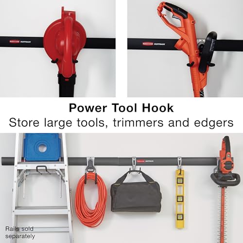 Rubbermaid Garage FastTrack Power Tool Holder Satin Nickel Wall Mounted Storage System Holds up to 50 pounds for Home/Garage/Tool Organization - size: 1 Count (Pack of 1), style: Power-Tool Hook