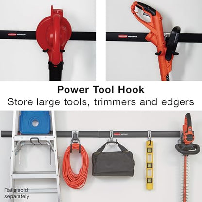 Rubbermaid Garage FastTrack Power Tool Holder Satin Nickel Wall Mounted Storage System Holds up to 50 pounds for Home/Garage/Tool Organization - size: 1 Count (Pack of 1), style: Power-Tool Hook