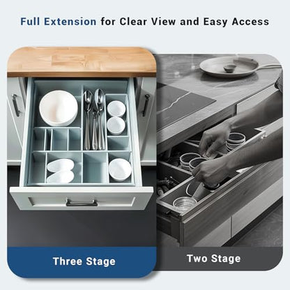 Knobonly 2 Pairs 18" Soft Close Drawer Slides, Undermount Full Extension Under Mount Drawer Sliders, Zinc Plated with Mounting Hardware, 85lb Heavy Duty for Cabinet Upgrade - size: 18 Inch, style: Soft Close - 2 Pairs