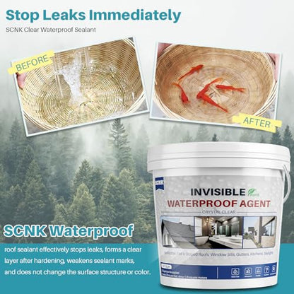 2000g Transparent Waterproof Coating Agent, Clear Waterproof Sealant Repair Leak for Roof, Bathroom, Indoor and Outdoor Water Proof Coating Sealant - size: 2000g