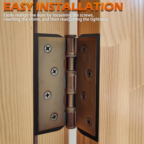 15 Pack Door Hinge Shims for Door Hinge Repair Kit, 0.050 Inch Thickness, 3.5 Inch Hinge Shims