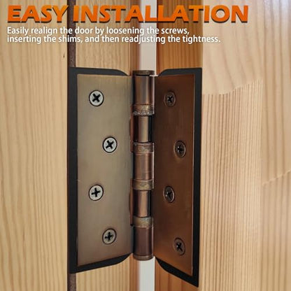15 Pack Door Hinge Shims for Door Hinge Repair Kit, 0.050 Inch Thickness, 3.5 Inch Hinge Shims