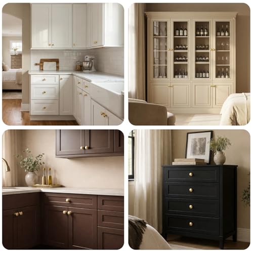POZEAN Cabinet Knobs Brushed Nickel 3 Pack Cabinet Handles Drawer Knobs Solid Knobs Gold with Screws for Dresser Drawer Cabinet Cupboard - Modern Kitchen, Bedroom and Bathroom Hardware,Gold - color: Gold, size: 3 Pack