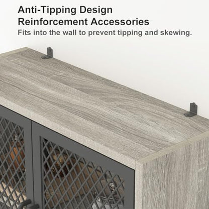 Launica Bathroom Space Saver, Over The Toilet Storage Cabinet, Metal and Wood Industrial Organizer Stand Above Toilet, Freestanding Rack Behind Toilet with Shelf, Light Grey Oak - color: Light Grey Oak