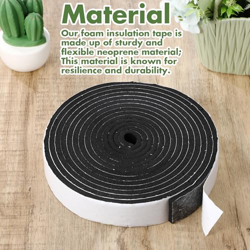 Nuanchu Foam Insulation Tape 1-1/2in Wide x 1/4in Thick x 16.5ft Stripping Neoprene Long Sponge Weather Stripping Foam Strips with Adhesive for Door, Automotive, Air Conditioner Seal(1) - size: 1-1/2in Wide X 1/4in Thick X 16.5ft
