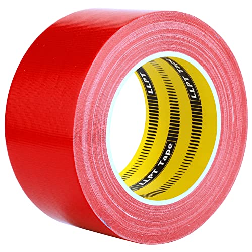 LLPT Duct Tape Premium Grade 2.36 Inches x 108 Feet x 11 Mil Easy Tear Residue Free Strong Adhesive Color Red (DT244) - color: Red