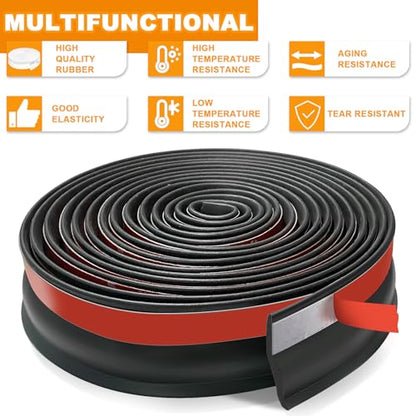 Universal Garage Door Threshold Seals Bottom Rubber Replacement, weatherproofing Garage Door Weather Stripping with Nails (20ft) - size: 20ft