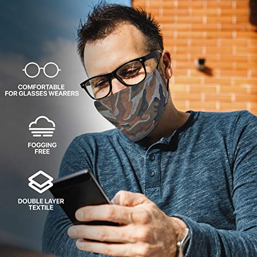 Face Mask from Large to 2XL(X-Large), with nose wire, adjustable loop, breathable (X-Large, Camo (4-Pack)) - color: Camo (4-pack), size: 1 Count (Pack of 4)