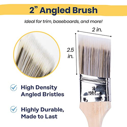 Premium Painting Tool Kit with Roller Covers, Roller Frames, Brushes and Tray for Household Painting Touch-ups, Cabinets and Crafts (11-Piece)