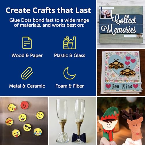 Glue Dots, Craft Dots, Double-Sided, 1/2", .5 Inch, 200 Dots, DIY Craft Glue Tape, Sticky Adhesive Glue Points, Liquid Hot Glue Alternative, Clear - style: Craft Dots Roll