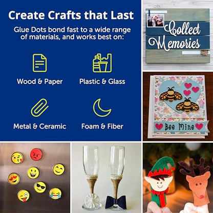 Glue Dots, Craft Dots, Double-Sided, 1/2", .5 Inch, 200 Dots, DIY Craft Glue Tape, Sticky Adhesive Glue Points, Liquid Hot Glue Alternative, Clear - style: Craft Dots Roll