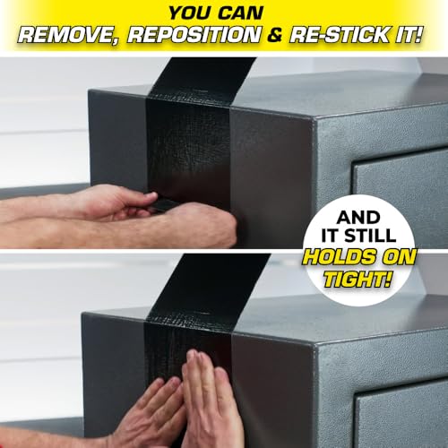 Flex Duct Tape, Super Wide, 4.6 Inches x 20 Feet, Black, Heavy Duty Strong, Multi-Surface, Water, Weather and UV Resistant, Tearable, Perfect for Boxes, No Residue - color: Black, size: 4.6" x 20'