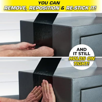 Flex Duct Tape, Super Wide, 4.6 Inches x 20 Feet, Black, Heavy Duty Strong, Multi-Surface, Water, Weather and UV Resistant, Tearable, Perfect for Boxes, No Residue - color: Black, size: 4.6" x 20'