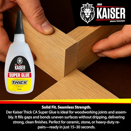 Thick Cyanoacrylate (CA) Super Glue – 2 Pack (2 x 2 oz Bottles) – Heavy-Duty Adhesive for Woodworking, Marble, and Repair Projects - size: 4 oz