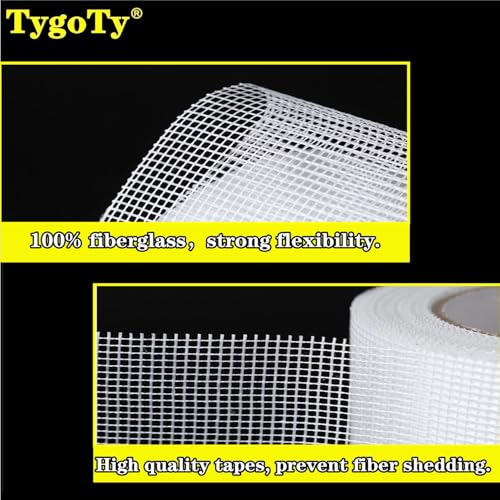 Drywall Joint Mesh Tape 2“×180 Ft，Strong Self-Adhesive 100% Fiberglass Drywall Repair Tape for Wall Crack and Seam Patch,White