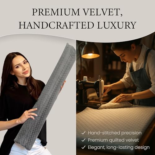 Ciieyuo Premium Velvet Door Draft Stopper, 30'' to 36'' Adjustable Gap Filler, Double-Sided Windproof Seal, Easy Install to Block Noise, Cold Air, Light, Dust, and Drafts - color: Black, size: 30'' to 36''