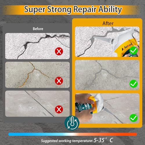 Concrete Crack Filler, High Elasticity Cement Crack Repair Sealant, Self-Leveling Waterproof Caulking Glue for Driveways, Walkways, Patios, Outdoor Concrete Joint Repair-4 PCS - style: 4.42LB