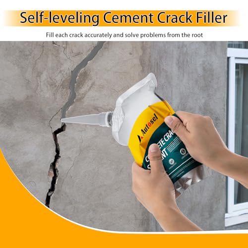 Concrete Crack Filler, Cement Crack Filler, Self-Leveling Crack Filler Concrete Repair, Asphalt Crack Filler, Quick-Drying – No Cracking, Sealant for Repairing Driveway Cracks and Roof Leaks – 6 Pack - style: 6.63LB