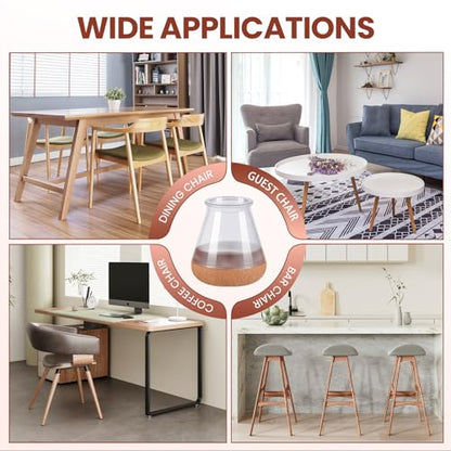 16Pcs Chair Leg Floor Protectors for Hardwood Floors - Silicone Felt Furniture Pads - Chair Leg Caps - Clear Rubber Chair Sliders - S(Fit:0.5"-0.8") - size: Round-Small