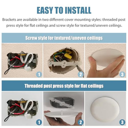 CP3540 Ceiling Cover Plate, Round Electrical Box Cover for 3-1/2" to 4" Holes - 5 Pcs (White)