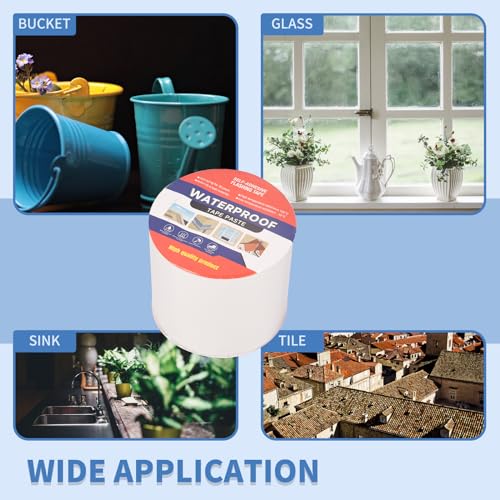 4" W X 16.4'L Waterproof Tape for Leaks Aluminum Butyl Tape with Adhesive for RV Repair, Glass Repairs, Air Mattress Patch, Window Caulking, Boat Sealing, Roof Patching - size: 4in x 16.4ft