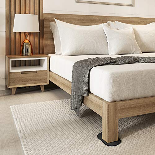 Super Sliders 5-3/4" x 9-1/2" XL Oval Reusable Furniture Sliders for Carpet, Anti-Slip Protective Furniture Moving Pads for Beds, Sofas, Dressers, Set of 8, Brown